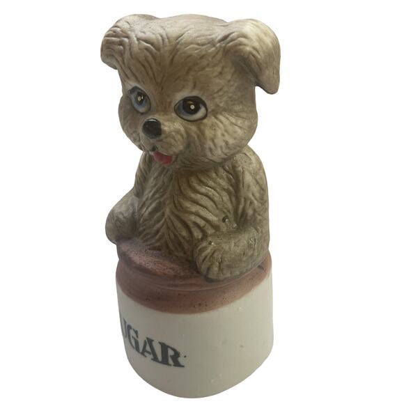 Vintage 1980s Jasco Critter Bells Sugar Cute Puppy Dog Bisque Porcelain Ceramic - Picture 2 of 7